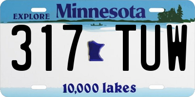 MN license plate 317TUW