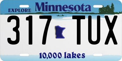 MN license plate 317TUX