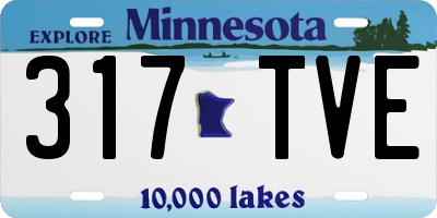 MN license plate 317TVE