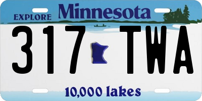 MN license plate 317TWA