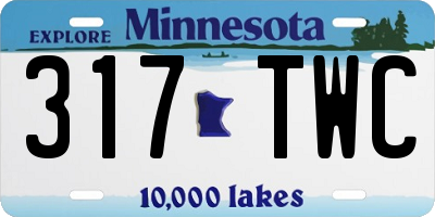 MN license plate 317TWC