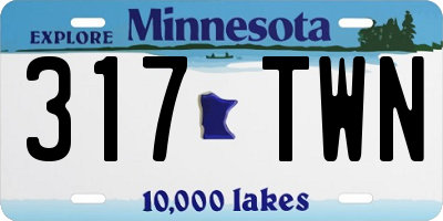 MN license plate 317TWN