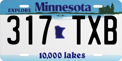 MN license plate 317TXB