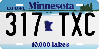 MN license plate 317TXC