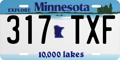 MN license plate 317TXF