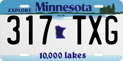 MN license plate 317TXG