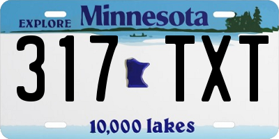 MN license plate 317TXT