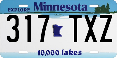 MN license plate 317TXZ