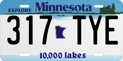 MN license plate 317TYE