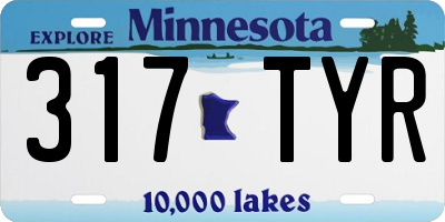 MN license plate 317TYR