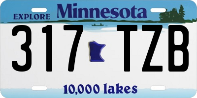 MN license plate 317TZB
