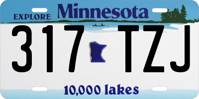 MN license plate 317TZJ