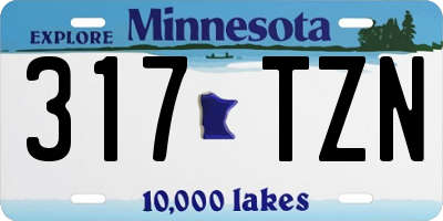 MN license plate 317TZN