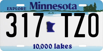 MN license plate 317TZO