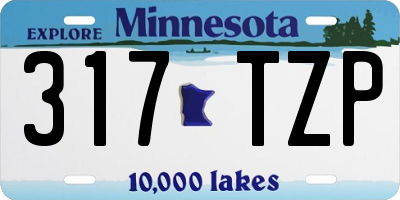 MN license plate 317TZP