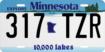 MN license plate 317TZR