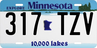 MN license plate 317TZV