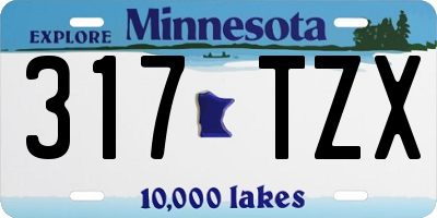 MN license plate 317TZX