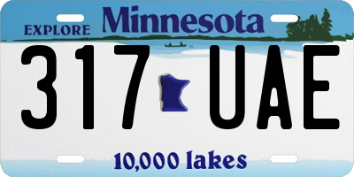MN license plate 317UAE
