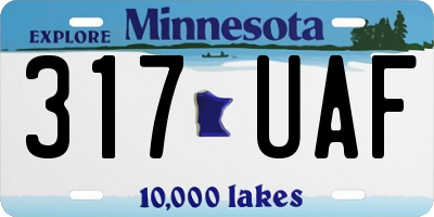 MN license plate 317UAF