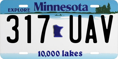MN license plate 317UAV
