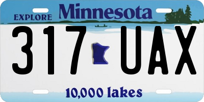 MN license plate 317UAX