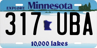 MN license plate 317UBA