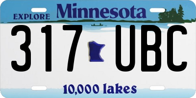 MN license plate 317UBC