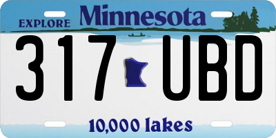 MN license plate 317UBD