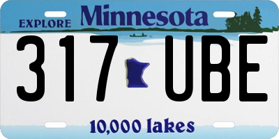 MN license plate 317UBE