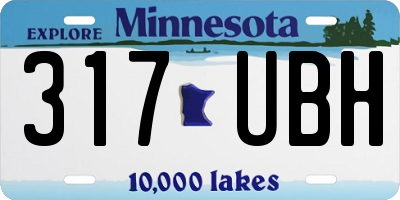 MN license plate 317UBH