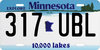 MN license plate 317UBL