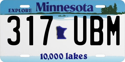 MN license plate 317UBM