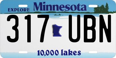 MN license plate 317UBN