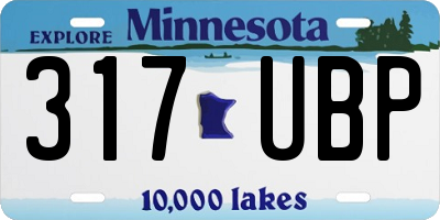 MN license plate 317UBP