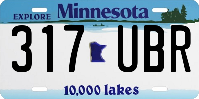 MN license plate 317UBR