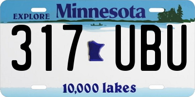 MN license plate 317UBU