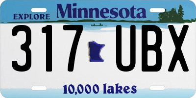 MN license plate 317UBX