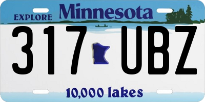 MN license plate 317UBZ