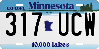 MN license plate 317UCW