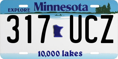 MN license plate 317UCZ