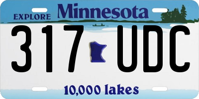MN license plate 317UDC