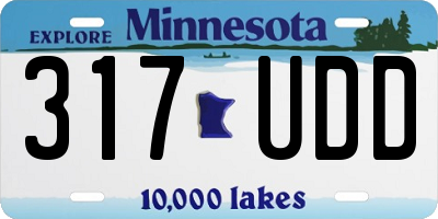 MN license plate 317UDD