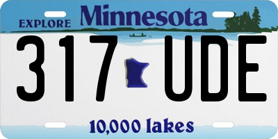 MN license plate 317UDE