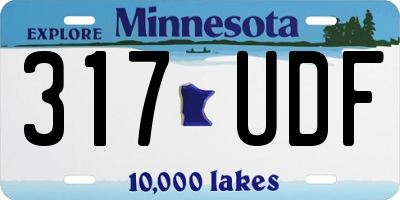 MN license plate 317UDF