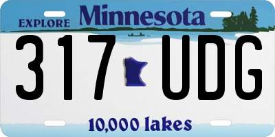 MN license plate 317UDG