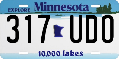 MN license plate 317UDO