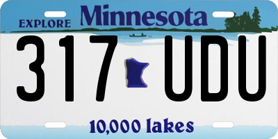 MN license plate 317UDU