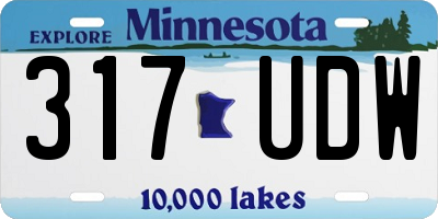 MN license plate 317UDW