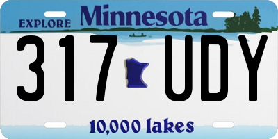 MN license plate 317UDY
